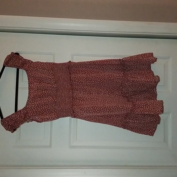 NWOT SUMMER BREEZE LIGHT WEIGHT OFF THE SHOULDER SMOCKED  RUFFLE DRESS WESTERN - Picture 2 of 8